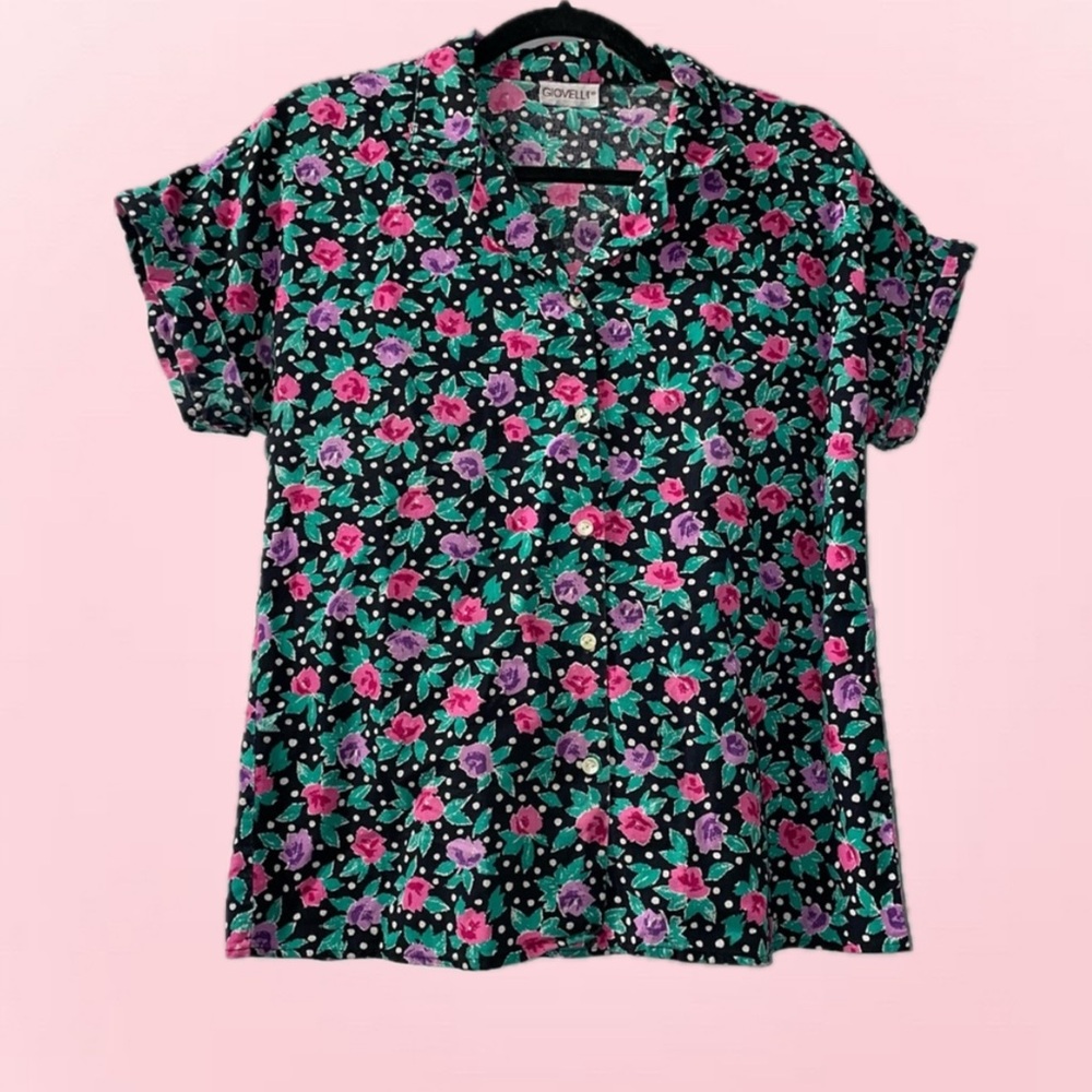 Flower Print Button up Blouse.